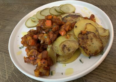 Bratkartoffeln mit Kürbis-Topping